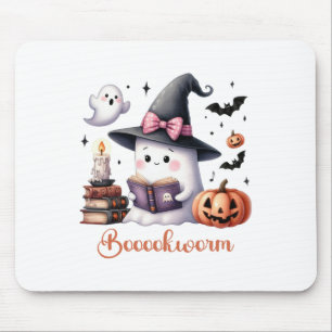 Ghost Reading Boek Coquette Bow Halloween Girl Tod Muismat