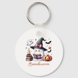 Ghost Reading Boek Coquette Bow Halloween Girl Tod Sleutelhanger