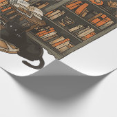 Ghost Reading Boek Kattenliefhebber Halloween Cadeaupapier (Hoek)