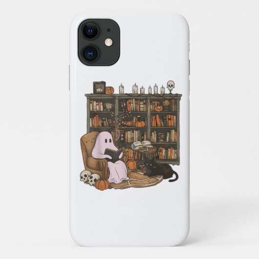 Ghost Reading Boek Kattenliefhebber Halloween Case-Mate iPhone Case (Achterkant)