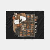 Ghost Reading Book Lovers Bibliotheek Halloween Sp Fleece Deken (Voorkant (Horizontaal))