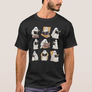 Ghost Reading Books Leraar Bibliotheek Bookish Hal T-shirt