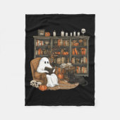 Ghost Reading Books Librarian Teacher Halloween Fleece Deken (Voorkant)