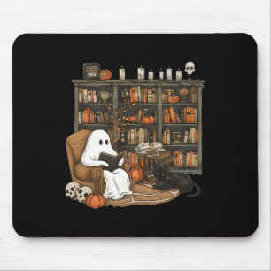 Ghost Reading Books Librarian Teacher Halloween Muismat