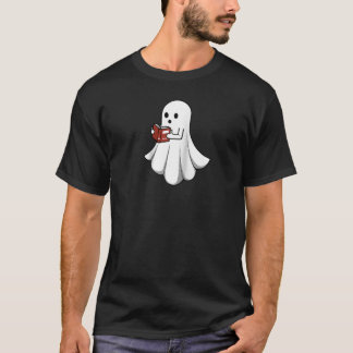 Ghost Reading Books Literatuur Student Raglan Base T-shirt