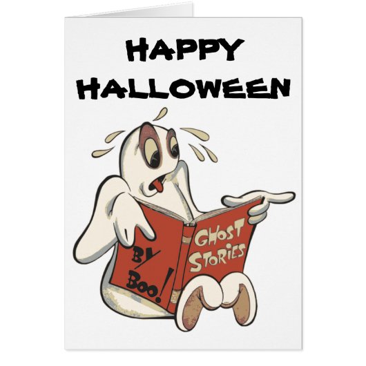 Ghost Reading, Carte de voeux Halloween (Devant)