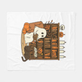Ghost Reading in Cozy Halloween Library Classic T- Fleece Deken (Voorkant (Horizontaal))