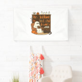 Ghost Reading in Cozy Halloween Library Classic T- Spandoek (Insitu)