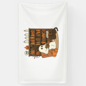 Ghost Reading in Cozy Halloween Library Classic T- Spandoek (Verticaal)