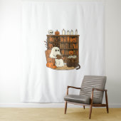 Ghost Reading in Cozy Halloween Library Classic T- Wandkleed (In situ)