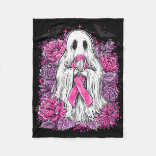 Ghost Ribbon Borstkanker Bewustzijn Halloween Flo Fleece Deken