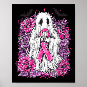 Ghost Ribbon Borstkanker Bewustzijn Halloween Flo Poster