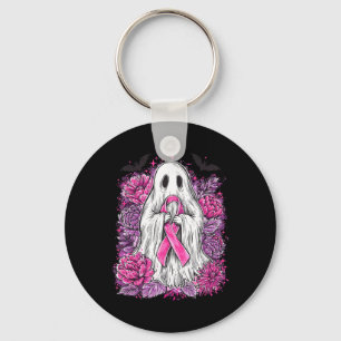 Ghost Ribbon Borstkanker Bewustzijn Halloween Flo Sleutelhanger