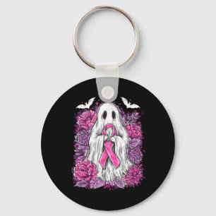 Ghost Ribbon Borstkanker Bewustzijn Halloween Flo Sleutelhanger