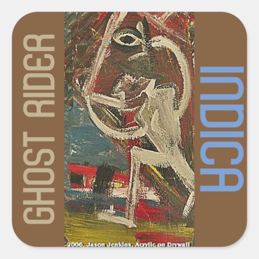 GHOST RIDER INDICA VIERKANTE STICKER (Voorkant)