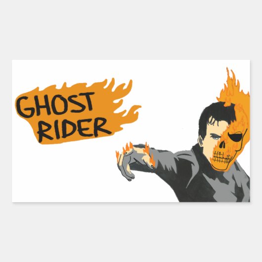 Ghost Rider Rechthoekige Sticker (Voorkant)