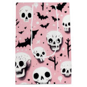 Ghost roze Helloween Wrapping Papier Bladen Medium Cadeauzakje (Achterkant)