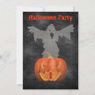 Ghost Scary Jack O Lantern Halloween Invite Kaart