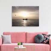 Ghost Ship at Sunset Canvas Print (Insitu (Woonkamer))