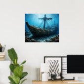 Ghost Ship in the Abyss Poster (Thuiskantoor)