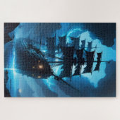 ghost ship, pirate ship, fog, sailboat legpuzzel (Horizontaal)