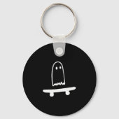 Ghost Skateboard Lazy Halloween Costume Funny Skat Sleutelhanger (Voorkant)