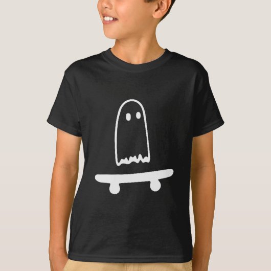 Ghost Skateboard Lazy Halloween Costume Funny Skat T-shirt (Voorkant)