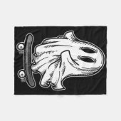 Ghost Skateboarder Blackwork Fleece Deken (Voorkant (Horizontaal))