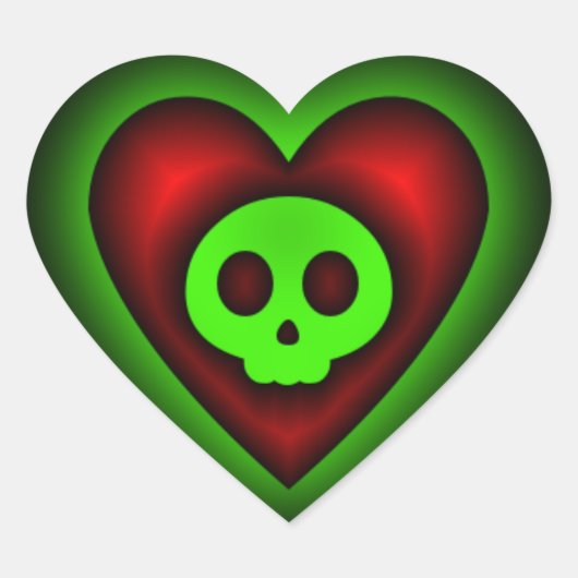 Ghost Skull Heart Sticker (Voorkant)
