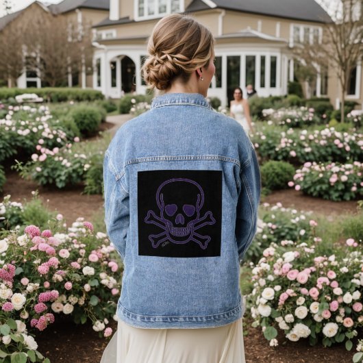 Ghost Skull vrouwen denim jas Denim Jacket (Huwelijk Achterkant)