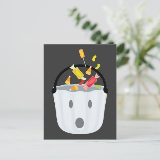 Ghost snoep pail briefkaart (Staand voorkant)