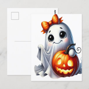 Ghost Spooky Mama Retro Halloween Design Briefkaart