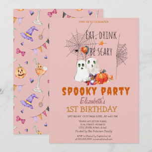 Ghost Spooky Party verjaardagsuitnodiging Kaart
