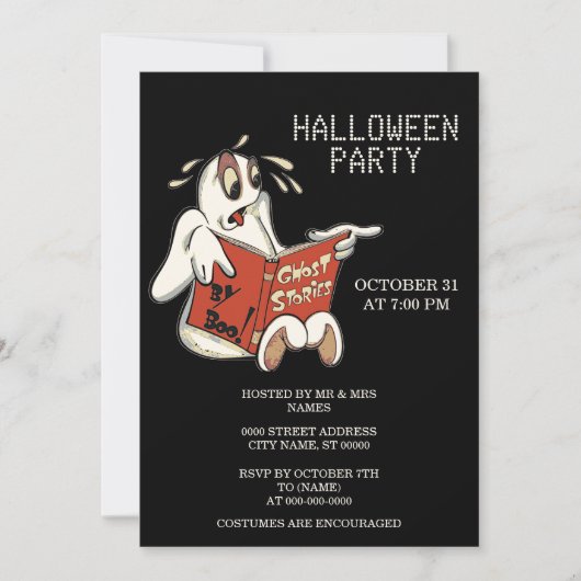 Ghost Stories Halloween Party Invitation Kaart (Voorkant)