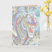 Ghost Tiger Blank Full-Color Kaart Verticaal (Gele Bloem)