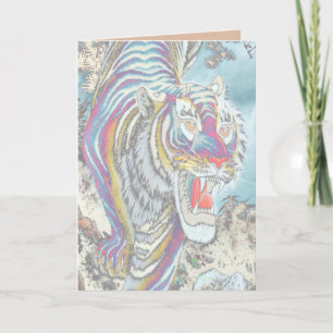 Ghost Tiger Blank Full-Color Kaart Verticaal