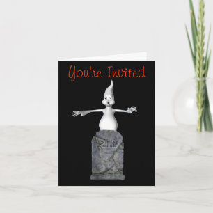 Ghost Tombstone Funny Halloween Party Invitation