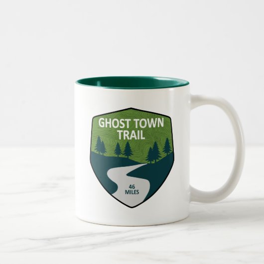 Ghost Town Trail Pennsylvania Tweekleurige Koffiemok (Rechts)