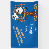 Ghost Tree Halloween Spandoek (Verticaal)