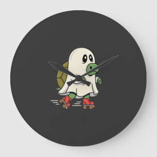 Ghost Turtle Roller Skates Halloween Design_1 Grote Klok