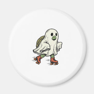Ghost Turtle Roller Skating Vintage Halloween Ontw Magneet