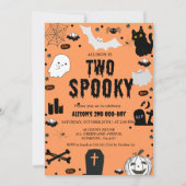 Ghost Two Spooky Halloween 2e verjaardagsfeestje Kaart (Voorkant)