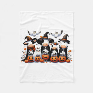 Ghost Uilen Koeien Halloween Dieren Koe Lover Spoo Fleece Deken