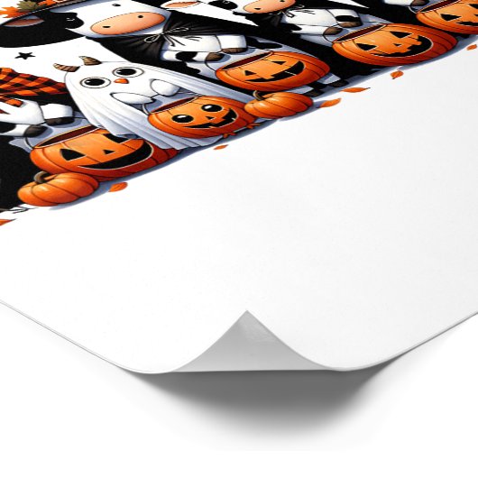 Ghost Uilen Koeien Halloween Dieren Koe Lover Spoo Poster (Hoek)