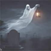 Ghost van Lantern Light Sticker (Voorkant)