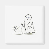 Ghost Walking Dog Ghostie Grappige Halloween Hond Magneet (Voorkant)