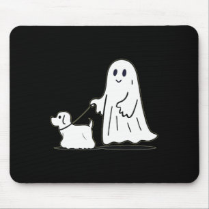 Ghost Walking Dog Ghostie Grappige Halloween Hond Muismat