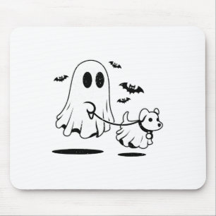 Ghost Walking Dog verkleed als een grappige geest Muismat