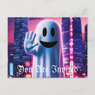 Ghost Wave & Urban Lights Uitnodiging Briefkaart