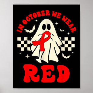Ghost We Draag rood Shirt voor Red Ribbon Week Awa Poster